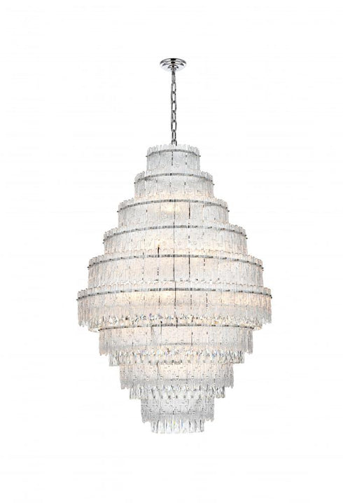 Elegant Lighting Emilia 36 inch Chandelier in Chrome in Chrome and Clear Finish Model: 1780D36C