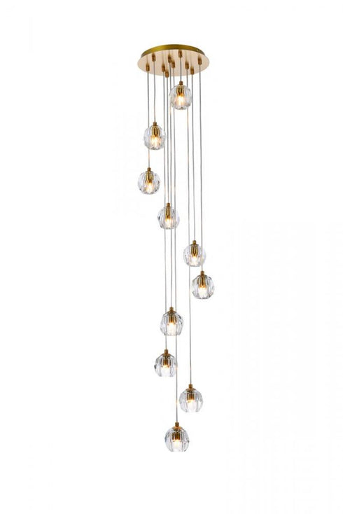 Elegant Lighting Eren 10 lights black pendant Model: 3505G11BK