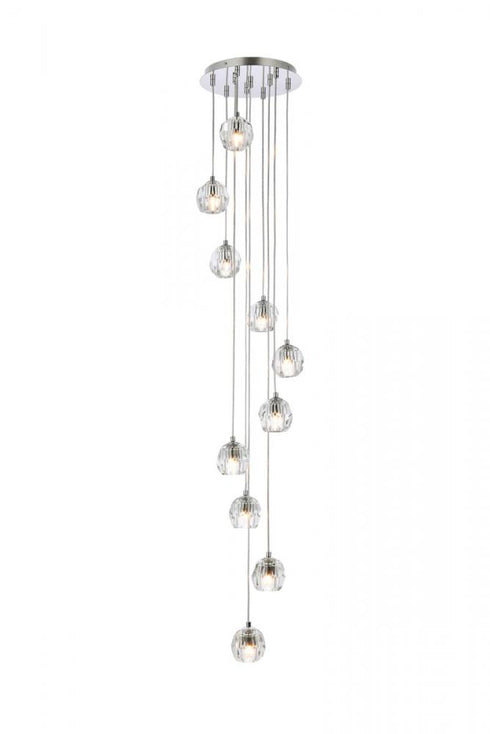 Elegant Lighting Eren 10 lights black pendant Model: 3505G11BK