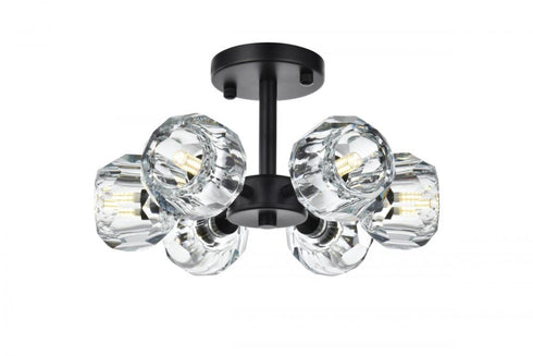 Elegant Lighting Eren 14 Inch Flush Mount in Black Model: 3505F14BK