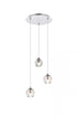 Elegant Lighting Eren 3 lights in Black pendant Model: 3505D12BK