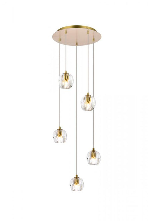 Elegant Lighting Eren 5 lights in Black pendant Model: 3505G12BK
