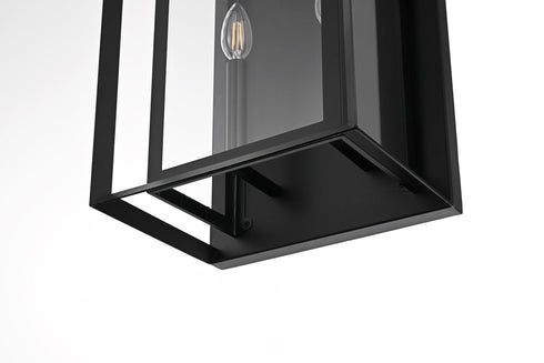 Elegant Lighting Etting 2 Light Wall sconce W12 Inch E9 Inch H19.5 Inch L2 in Black Model: OD355W20BK
