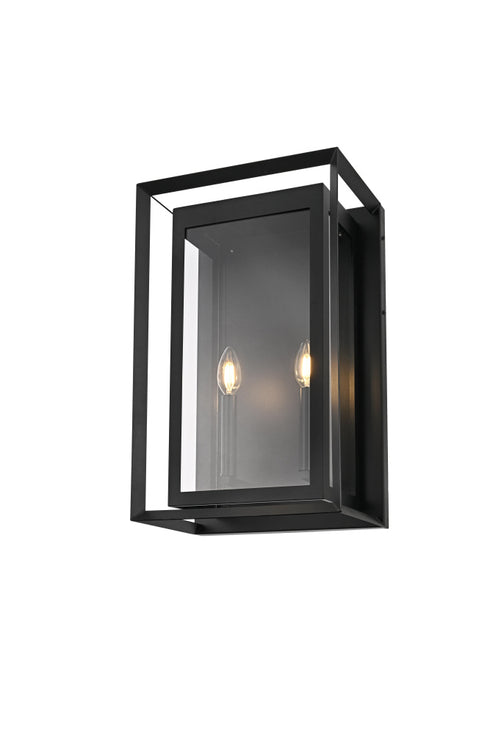 Elegant Lighting Etting 2 Light Wall sconce W12 Inch E9 Inch H19.5 Inch L2 in Black Model: OD355W20BK