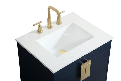 Elegant Lighting Eugene 24 Inch Single Bathroom Vanity in Blue Model: VF48824MBL