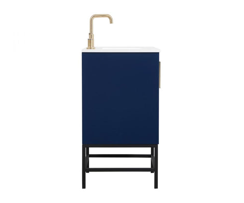 Elegant Lighting Eugene 24 Inch Single Bathroom Vanity in Blue Model: VF48824MBL