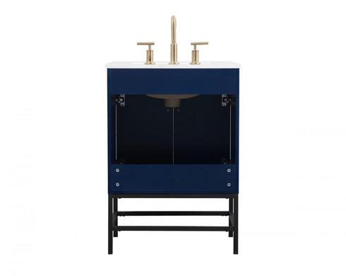 Elegant Lighting Eugene 24 Inch Single Bathroom Vanity in Blue Model: VF48824MBL