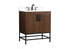 Elegant Lighting Eugene 30 Inch Single Bathroom Vanity in Walnut with Backsplash Model: VF48830MWT-BS