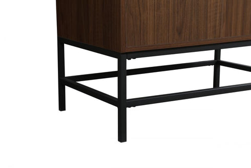 Elegant Lighting Eugene 30 Inch Single Bathroom Vanity in Walnut with Backsplash Model: VF48830MWT-BS