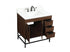 Elegant Lighting Eugene 32 Inch Single Bathroom Vanity in Walnut with Backsplash Model: VF48832MWT-BS