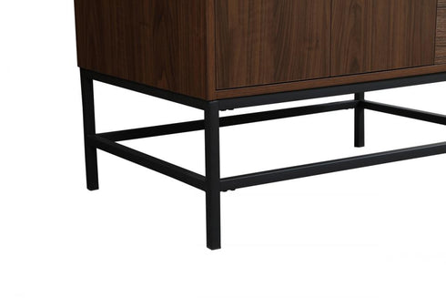 Elegant Lighting Eugene 32 Inch Single Bathroom Vanity in Walnut with Backsplash Model: VF48832MWT-BS