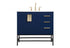Elegant Lighting Eugene 36 Inch Single Bathroom Vanity in Blue Model: VF48836MBL