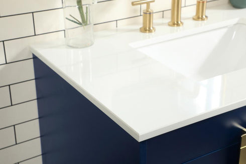 Elegant Lighting Eugene 36 Inch Single Bathroom Vanity in Blue Model: VF48836MBL