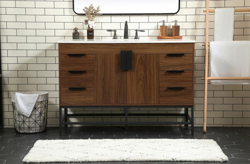 Elegant Lighting Eugene 48 Inch Single Bathroom Vanity in Walnut Model: VF488W48MWT