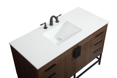 Elegant Lighting Eugene 48 Inch Single Bathroom Vanity in Walnut Model: VF488W48MWT