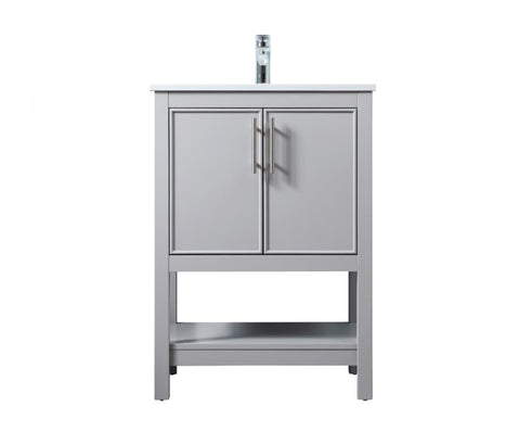 Elegant Lighting Everett 24 Inch Single Bathroom Vanity in Grey Model: VF26624GR