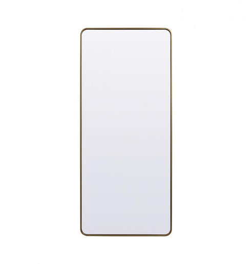 Elegant Lighting Evermore Soft Corner Metal Rectangle Full Length Mirror 30x60 Inch in Silver Model: MR80FL3060S