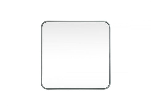 Elegant Lighting Evermore Soft Corner Metal Rectangle Full Length Mirror 30x60 Inch in Silver Model: MR80FL3060S