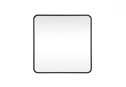 Elegant Lighting Evermore Soft Corner Metal Rectangle Full Length Mirror 30x60 Inch in Silver Model: MR80FL3060S