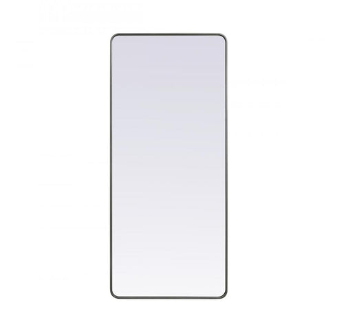 Elegant Lighting Evermore Soft Corner Metal Rectangle Full Length Mirror 30x60 Inch in Silver Model: MR80FL3060S