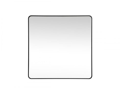 Elegant Lighting Evermore Soft Corner Metal Rectangle Full Length Mirror 30x60 Inch in Silver Model: MR80FL3060S