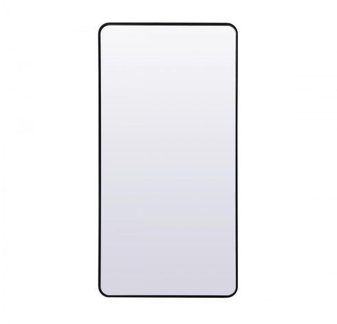 Elegant Lighting Evermore Soft Corner Metal Rectangle Full Length Mirror 30x60 Inch in Silver Model: MR80FL3060S