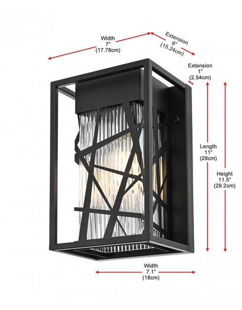 Elegant Lighting Eyre 7 inch Outdoor Pendant in Black Model: OD356W12BK