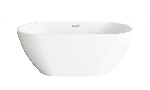 Elegant Lighting Fairview 59 inch Bathtub in Glossy White with Brushed Gold Trim Model: BT30359GW-BGD