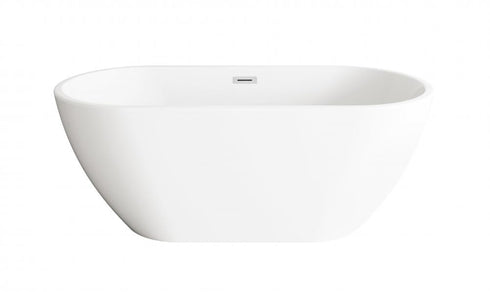 Elegant Lighting Fairview 59 inch Bathtub in Glossy White with Brushed Gold Trim Model: BT30359GW-BGD