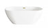 Elegant Lighting Fairview 59 inch Bathtub in Glossy White with Brushed Gold Trim Model: BT30359GW-BGD