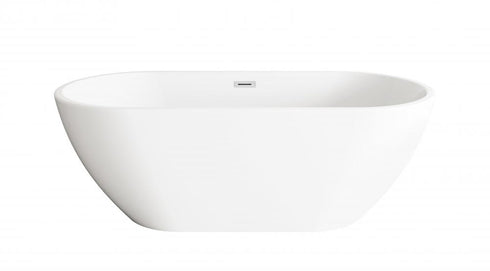 Elegant Lighting Fairview 67 inch Bathtub in Glossy White with Brushed Gold Trim Model: BT30367GW-BGD