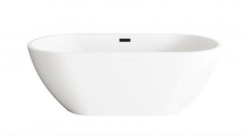 Elegant Lighting Fairview 67 inch Bathtub in Glossy White with Brushed Gold Trim Model: BT30367GW-BGD