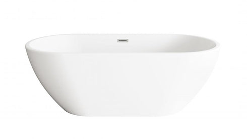 Elegant Lighting Fairview 67 inch Bathtub in Glossy White with Brushed Gold Trim Model: BT30367GW-BGD