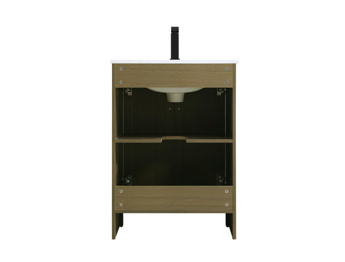Elegant Lighting Finnley Vanity Cabinet 2Dr W24 Inch xD19 Inch xH34 Inch in Chestnut Brown Model: VF25124MCB