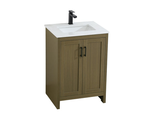 Elegant Lighting Finnley Vanity Cabinet 2Dr W24 Inch xD19 Inch xH34 Inch in Chestnut Brown Model: VF25124MCB