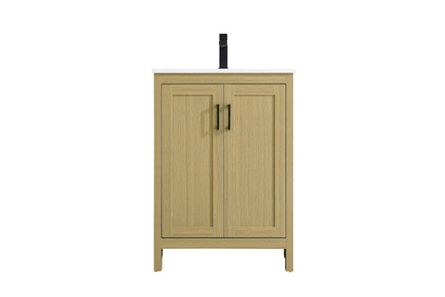 Elegant Lighting Finnley Vanity Cabinet 2Dr W24 Inch xD19 Inch xH34 Inch in Honey Brown Model: VF25124MHB