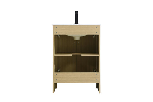 Elegant Lighting Finnley Vanity Cabinet 2Dr W24 Inch xD19 Inch xH34 Inch in Honey Brown Model: VF25124MHB