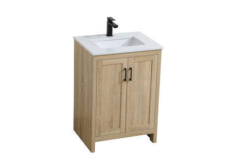 Elegant Lighting Finnley Vanity Cabinet 2Dr W24 Inch xD19 Inch xH34 Inch MW in Mango Wood Finish Model: VF25124MW
