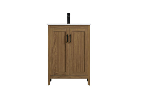 Elegant Lighting Finnley Vanity Cabinet 2Dr W24 Inch xD19 Inch xH34 Inch WB in Walnut Brown Finish Model: VF25124WB