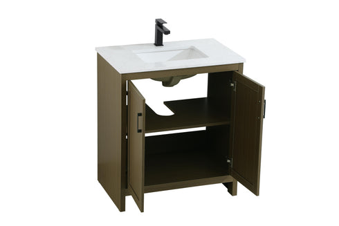 Elegant Lighting Finnley Vanity Cabinet 2Dr W30 Inch xD19 Inch xH34 Inch in Chestnut Brown Model: VF25130MCB