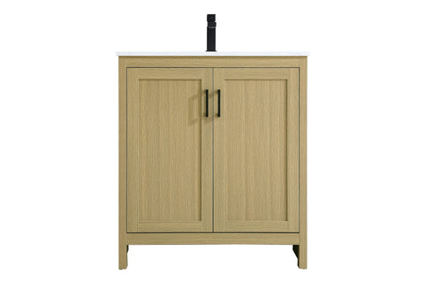 Elegant Lighting Finnley Vanity Cabinet 2Dr W30 Inch xD19 Inch xH34 Inch in Honey Brown Model: VF25130MHB