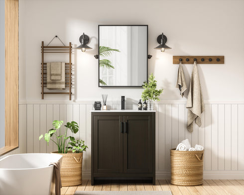 Elegant Lighting Finnley Vanity Cabinet 2Dr W30 Inch xD19 Inch xH34 Inch in Mocha Brown Model: VF25130MMB