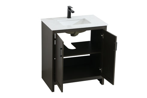 Elegant Lighting Finnley Vanity Cabinet 2Dr W30 Inch xD19 Inch xH34 Inch in Mocha Brown Model: VF25130MMB
