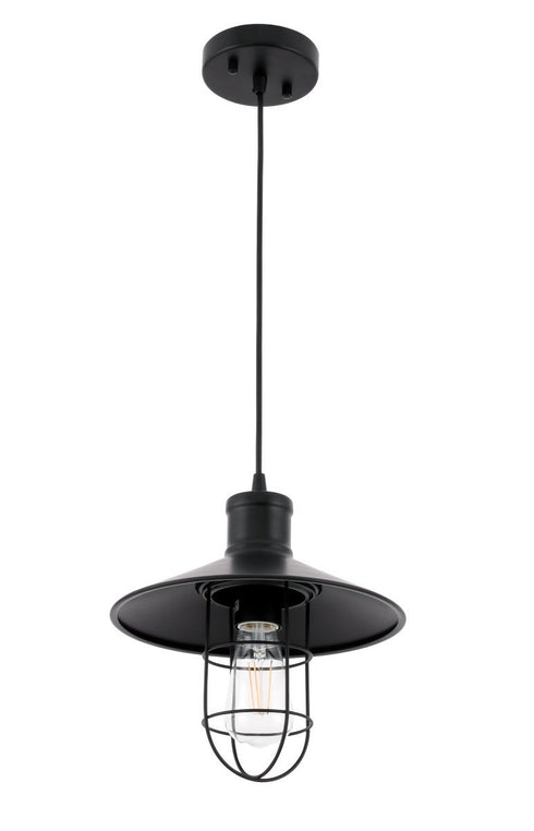 Elegant Lighting Flaneur 1 light in Black Pendant Model: LD7505BK