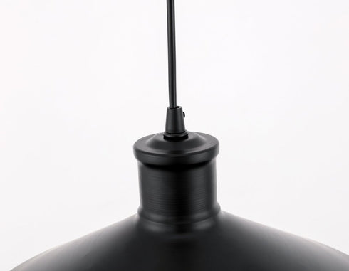 Elegant Lighting Flaneur 1 light in Black Pendant Model: LD7505BK