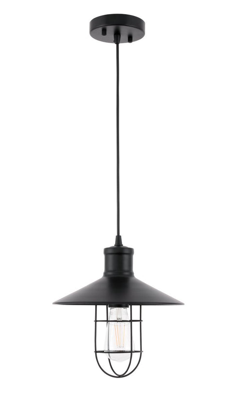 Elegant Lighting Flaneur 1 light in Black Pendant Model: LD7505BK