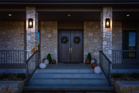 Elegant Lighting Fletcher 7 inch Outdoor Pendant in Black Model: OD364W11BK