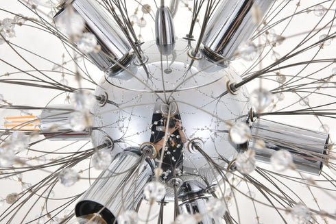 Elegant Lighting Flores 8 light Chrome Pendant in Chrome and Clear Finish Model: LD5052D20C