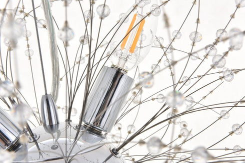 Elegant Lighting Flores 8 light Chrome Pendant in Chrome and Clear Finish Model: LD5052D20C