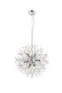 Elegant Lighting Flores 8 light Chrome Pendant in Chrome and Clear Finish Model: LD5052D20C